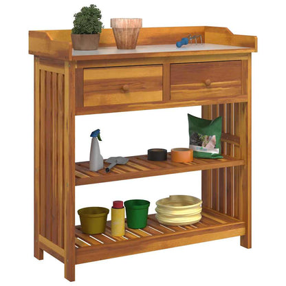 Garten-Schrank Braun 93 x 41,5 x 98 cm Massivholz Akazie