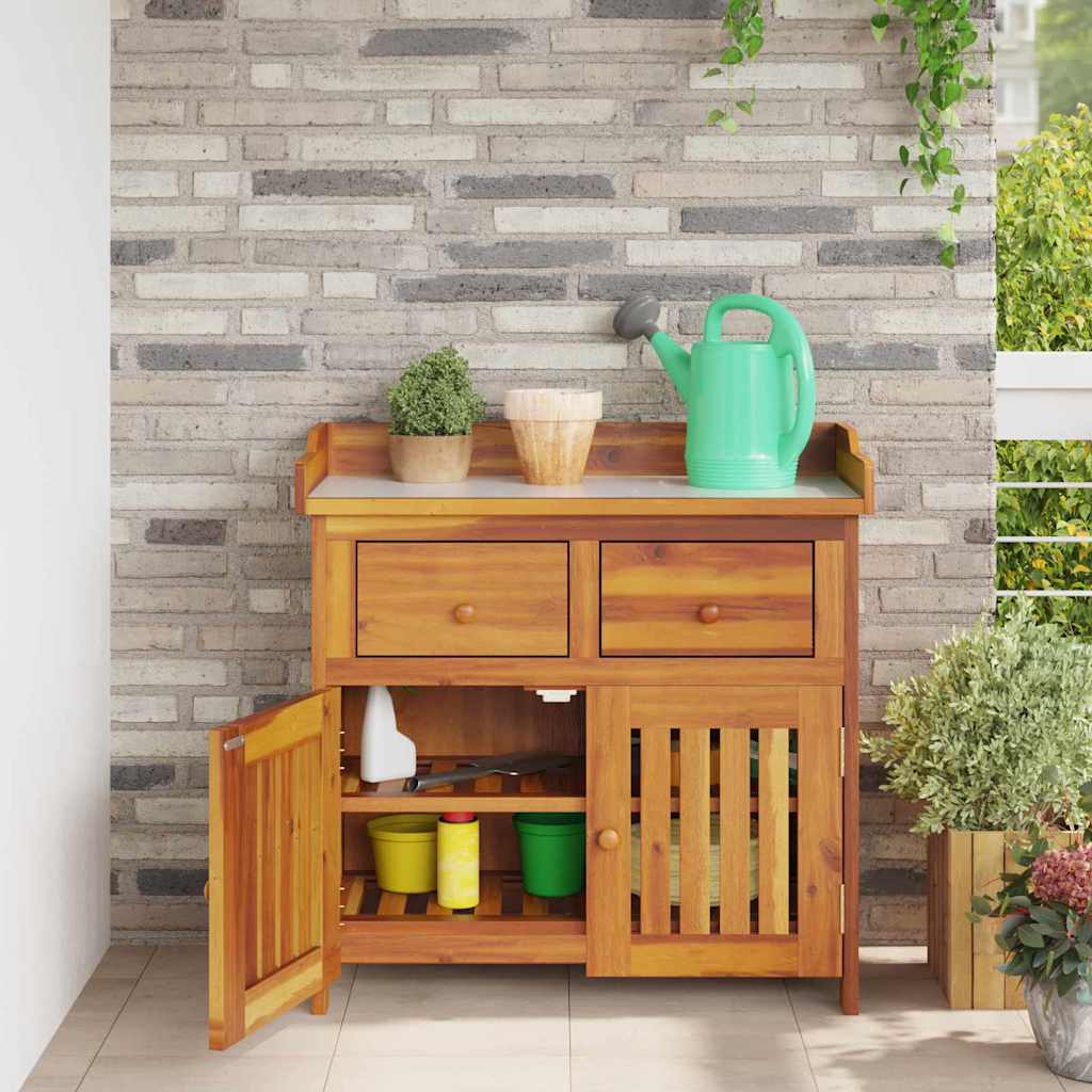Garten-Schrank Braun 78 x 36,5 x 78 cm Massivholz Akazie