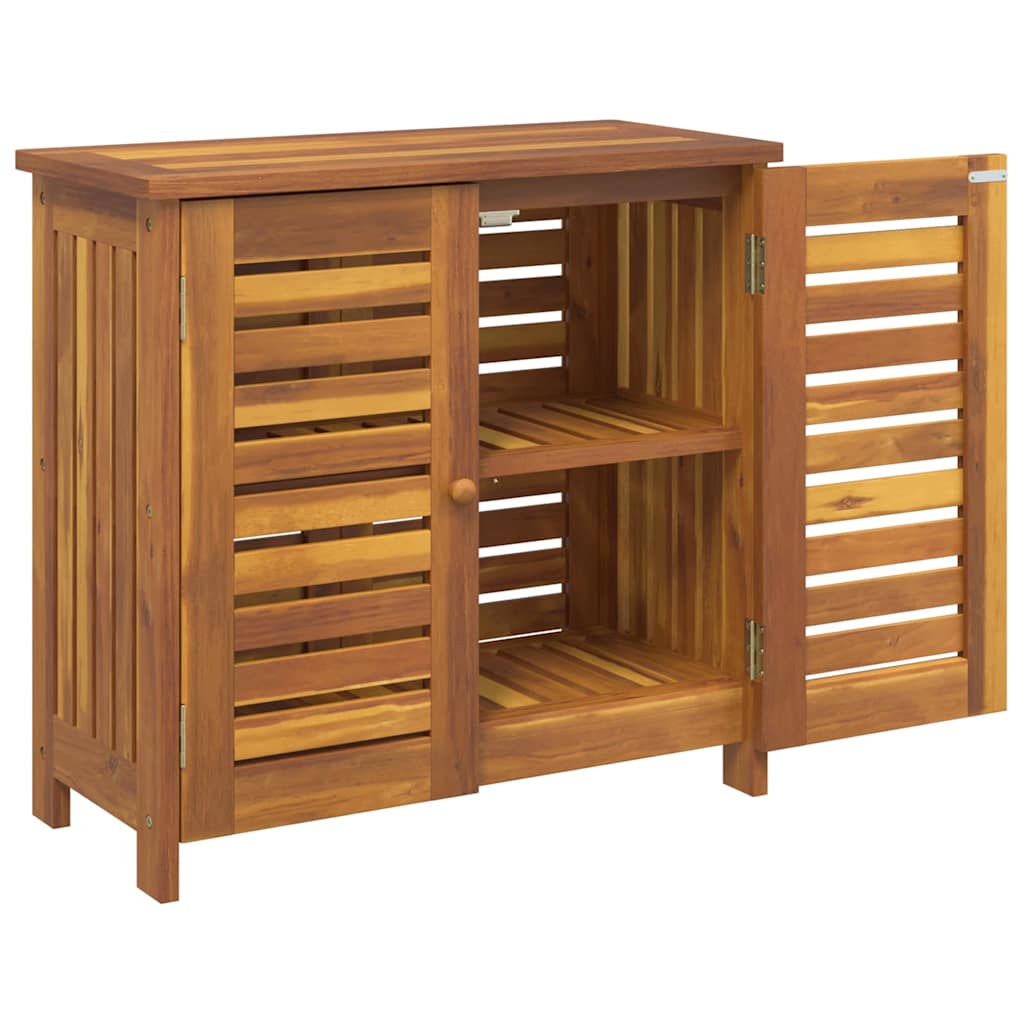 Garten-Schrank mit Tür Braun 75 x 35 x 70cm Massivholz Akazie