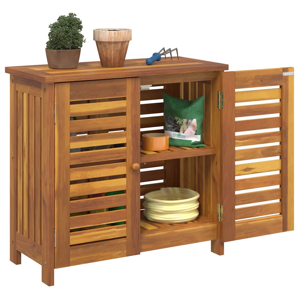 Garten-Schrank mit Tür Braun 75 x 35 x 70cm Massivholz Akazie