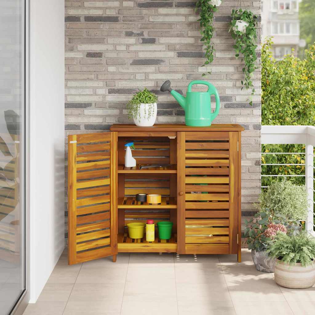 Garten-Schrank mit Tür Braun 90 x 40 x 90cm Massivholz Akazie