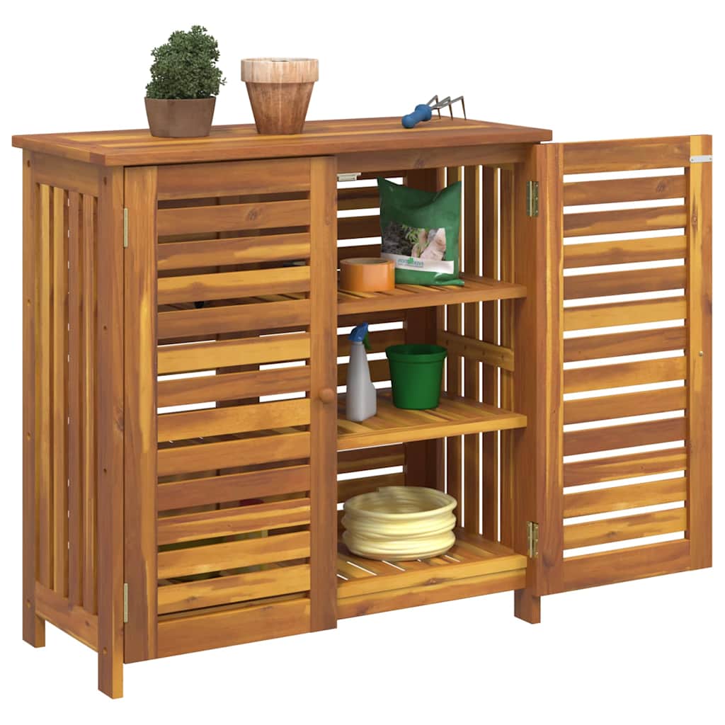 Garten-Schrank mit Tür Braun 90 x 40 x 90cm Massivholz Akazie
