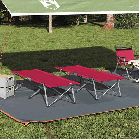 Klapp Schlafbett fürs Camping Falten 2 pcs Rot 62 x 194 x 42 cm