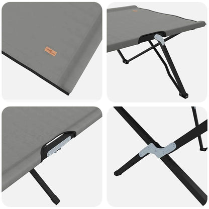 Klapp Schlafbett fürs Camping Falten Grau 206 x 76 x 74 cm