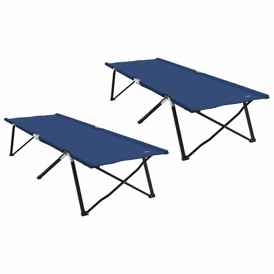 Klapp Schlafbett fürs Camping 2 pcs Blau 206 x 76 x 74 cm