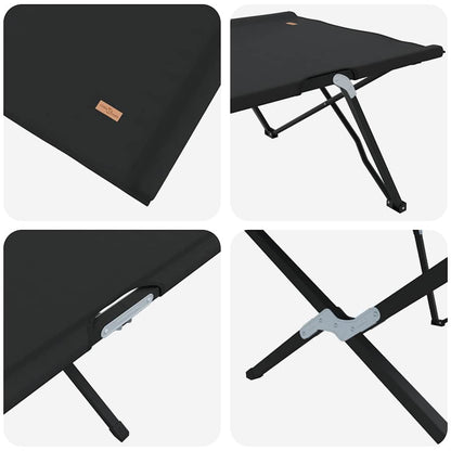 Klapp Schlafbett fürs Camping 2 pcs Schwarz 206 x 76 x 74 cm