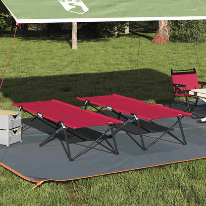 Klapp Schlafbett fürs Camping Falten 2 pcs Rot 206 x 76 x 74 cm