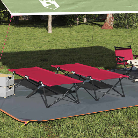 Klapp Schlafbett fürs Camping Falten 2 pcs Rot 206 x 76 x 74 cm