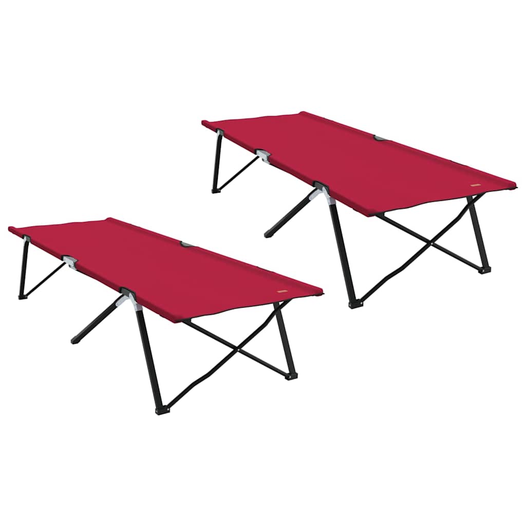 Klapp Schlafbett fürs Camping Falten 2 pcs Rot 206 x 76 x 74 cm