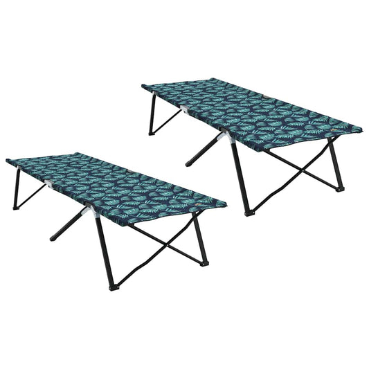 Klapp Schlafbett fürs Camping Falten Manuell 2 pcs Blattmuster