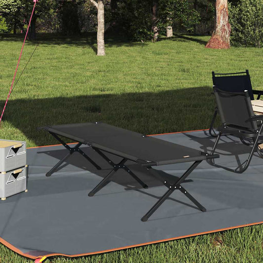 Klapp Schlafbett fürs Camping Schwarz Oxford Stoff