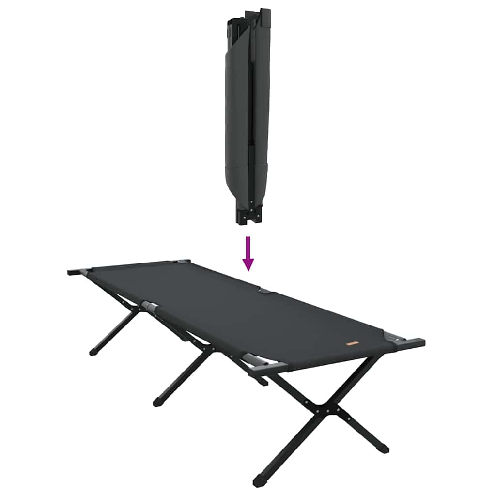Klapp Schlafbett fürs Camping Schwarz Oxford Stoff
