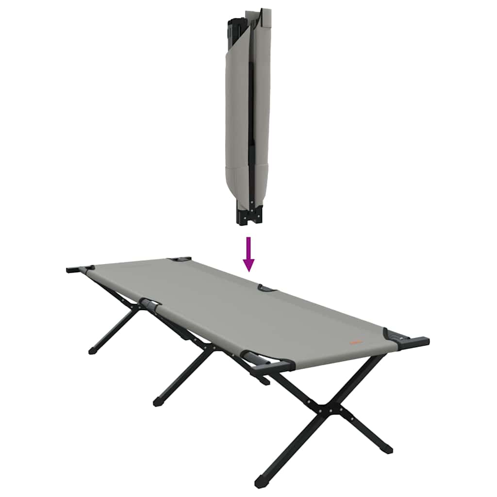 Klapp Schlafbett fürs Camping Grau Oxford Stoff