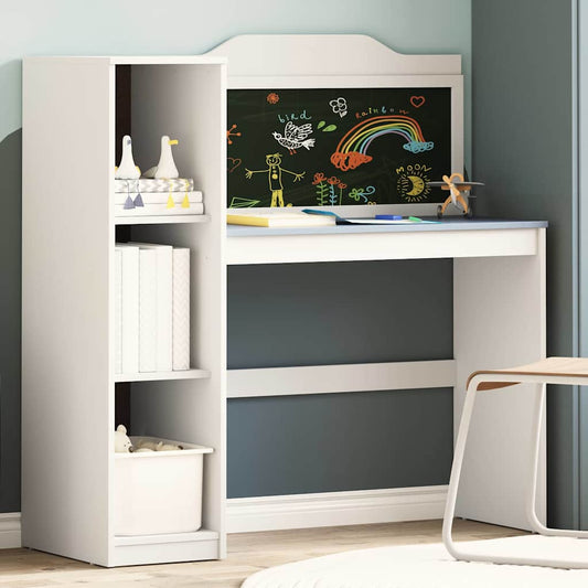 Kreidetafel Schreibtisch Weiß und grau 120 x 45 x 118.5 cm