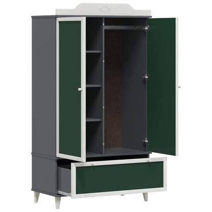 Kreidetafel Kleiderschrank mit Tür Grau und Weiß Holzwerkstoff