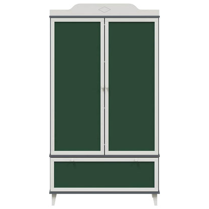Kreidetafel Kleiderschrank mit Tür Grau und Weiß Holzwerkstoff