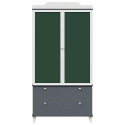Kreidetafel Kleiderschrank mit Tür Grau und Weiß Holzwerkstoff
