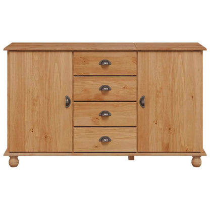 Sideboard ASKIM Braun 133,5 x 40 x 79 cm Massivholz Kiefer