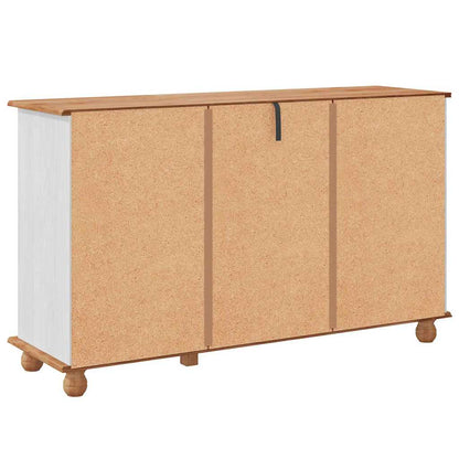 Sideboard ASKIM Weiß 133,5 x 40 x 79 cm Massivholz Kiefer