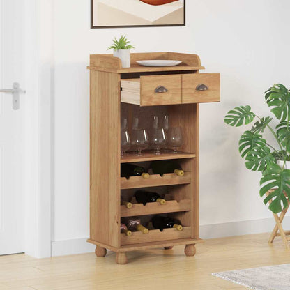 Weinschrank ASKIM Braun 57 x 37 x 114 cm Massivholz Kiefer