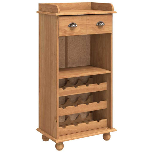 Weinschrank ASKIM Braun 57 x 37 x 114 cm Massivholz Kiefer