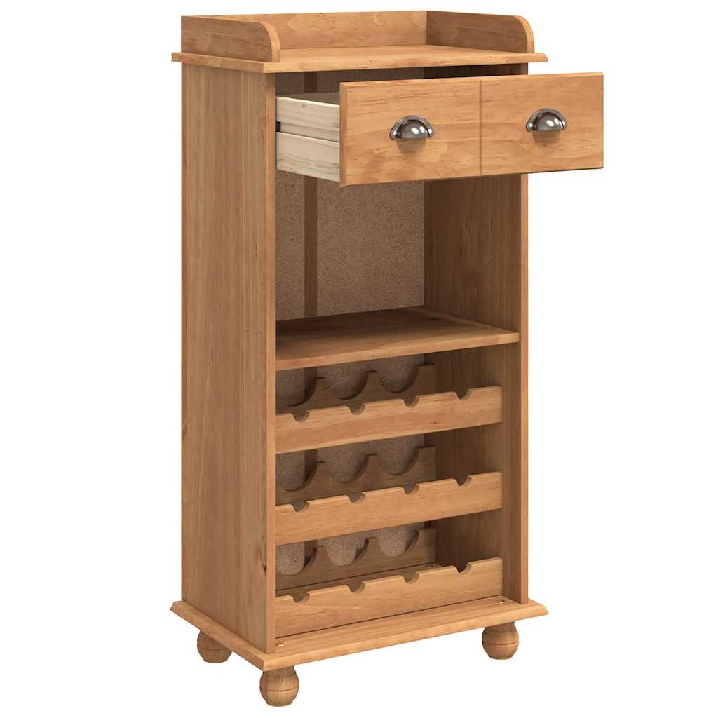 Weinschrank ASKIM Braun 57 x 37 x 114 cm Massivholz Kiefer