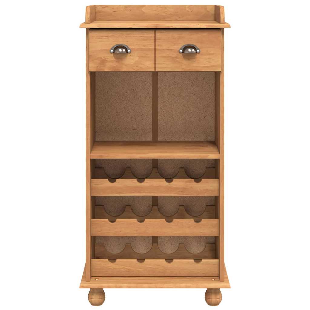 Weinschrank ASKIM Braun 57 x 37 x 114 cm Massivholz Kiefer