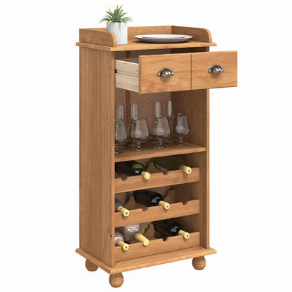 Weinschrank ASKIM Braun 57 x 37 x 114 cm Massivholz Kiefer