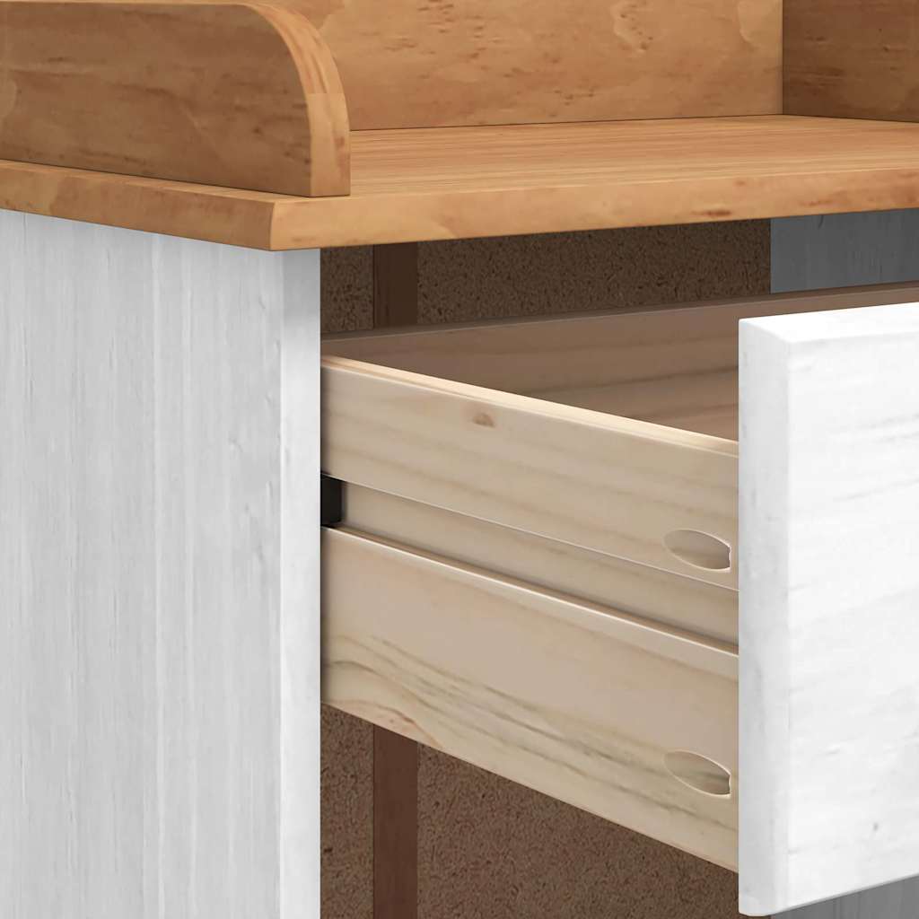 Weinschrank ASKIM Weiß 57 x 37 x 114 cm Massivholz Kiefer