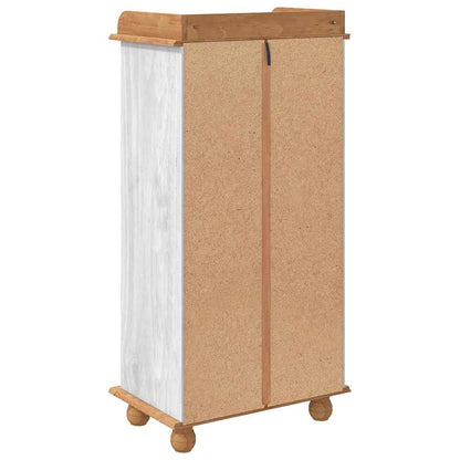 Weinschrank ASKIM Weiß 57 x 37 x 114 cm Massivholz Kiefer