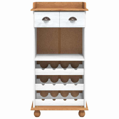 Weinschrank ASKIM Weiß 57 x 37 x 114 cm Massivholz Kiefer