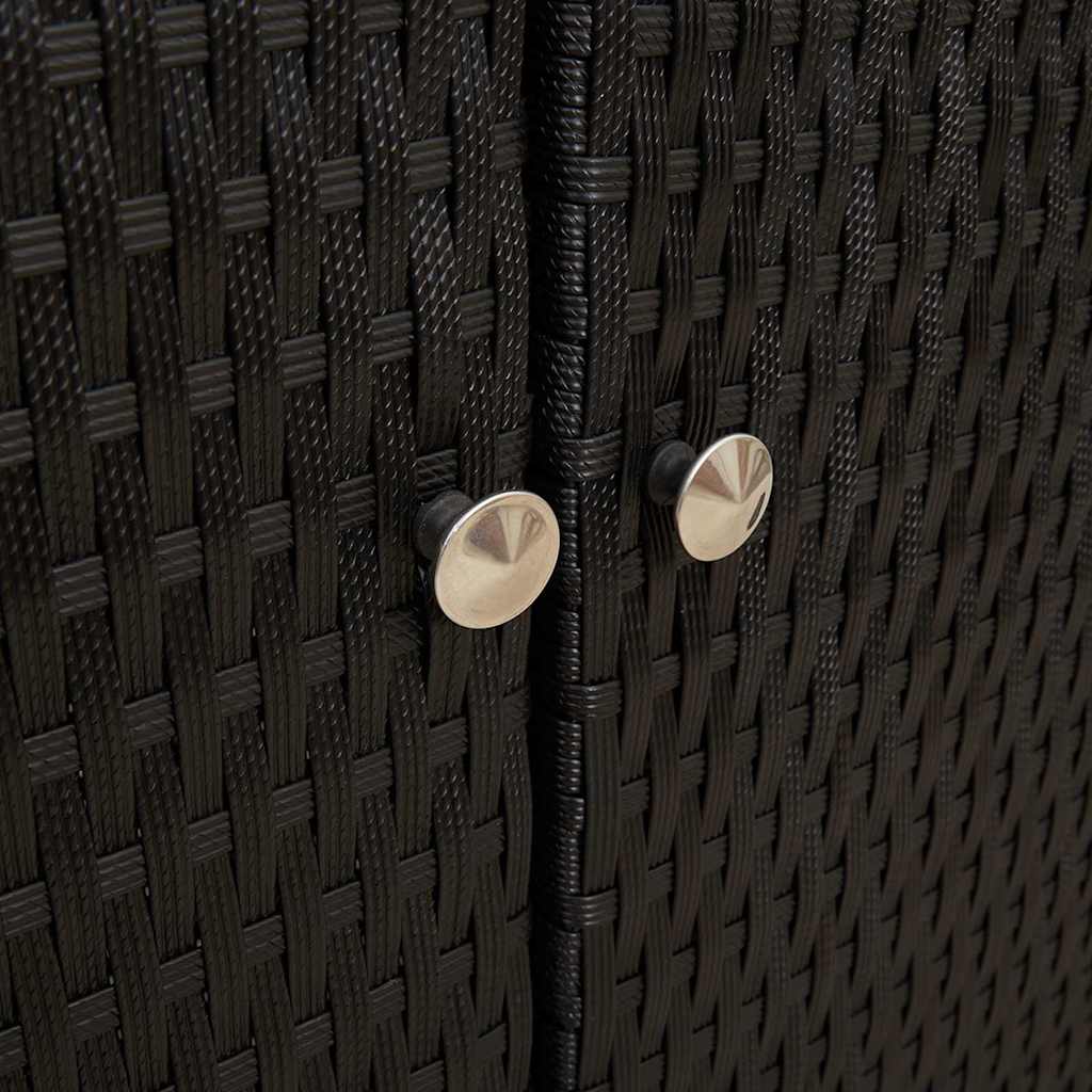 Badschrank mit Speicher Schwarz 100 x 36 x 102 cm Rattan