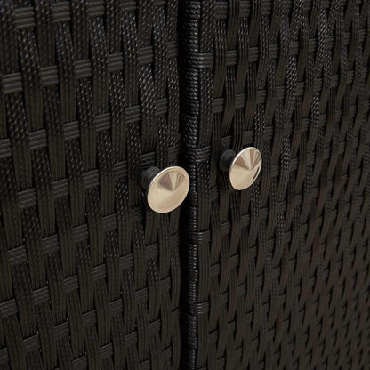 Badschrank mit Speicher Schwarz 100 x 36 x 102 cm Rattan