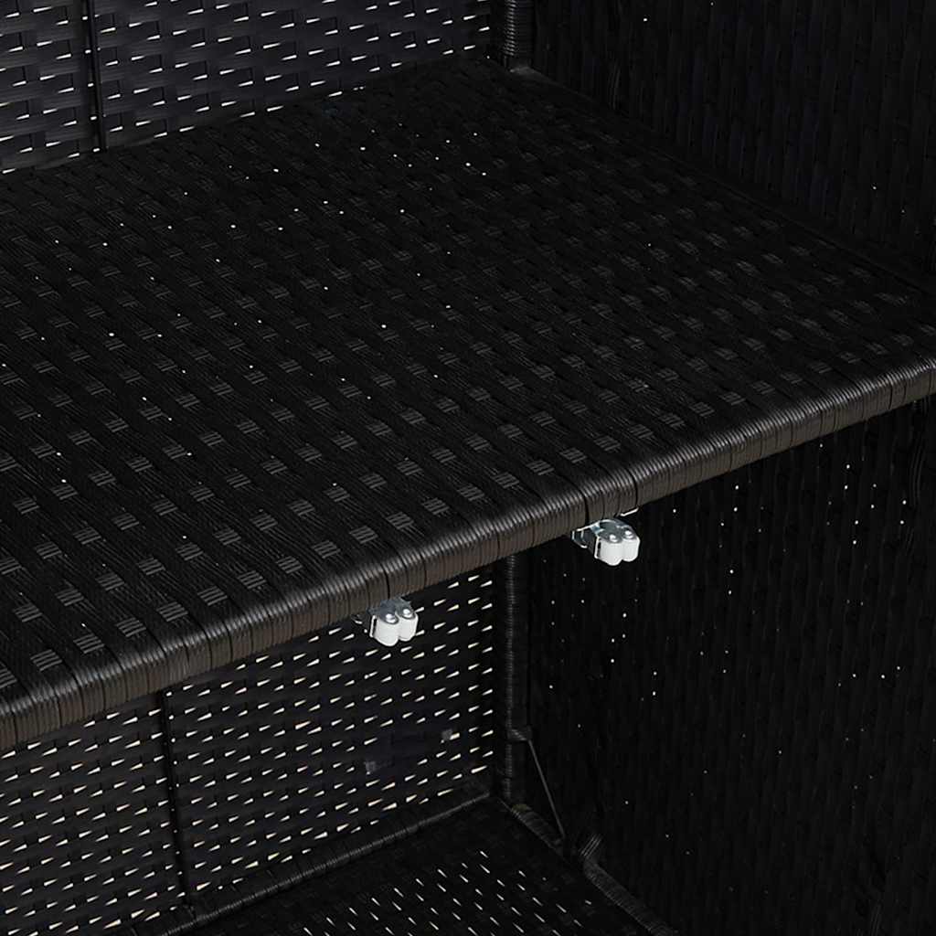 Badschrank mit Speicher Schwarz 100 x 36 x 102 cm Rattan