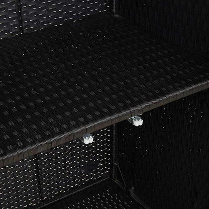 Badschrank mit Speicher Schwarz 100 x 36 x 102 cm Rattan