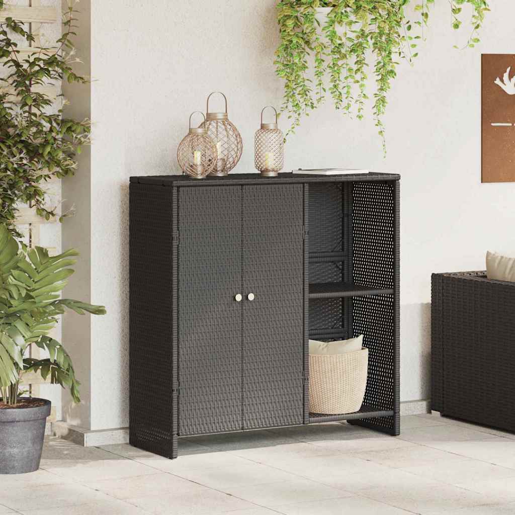 Badschrank mit Speicher Schwarz 100 x 36 x 102 cm Rattan
