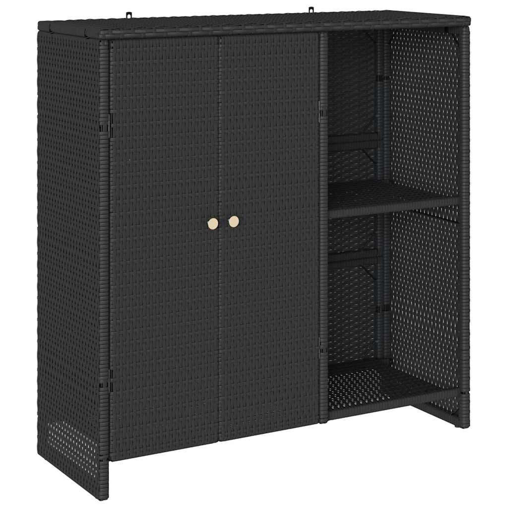 Badschrank mit Speicher Schwarz 100 x 36 x 102 cm Rattan