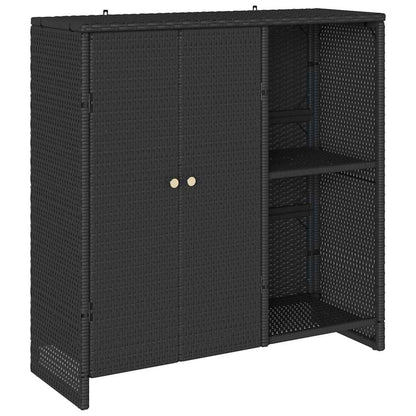 Badschrank mit Speicher Schwarz 100 x 36 x 102 cm Rattan