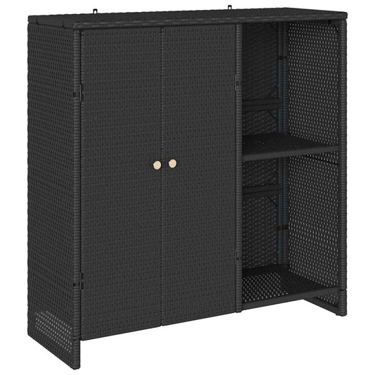 Badschrank mit Speicher Schwarz 100 x 36 x 102 cm Rattan