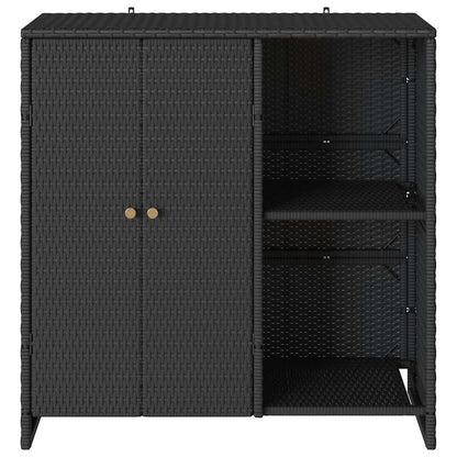Badschrank mit Speicher Schwarz 100 x 36 x 102 cm Rattan