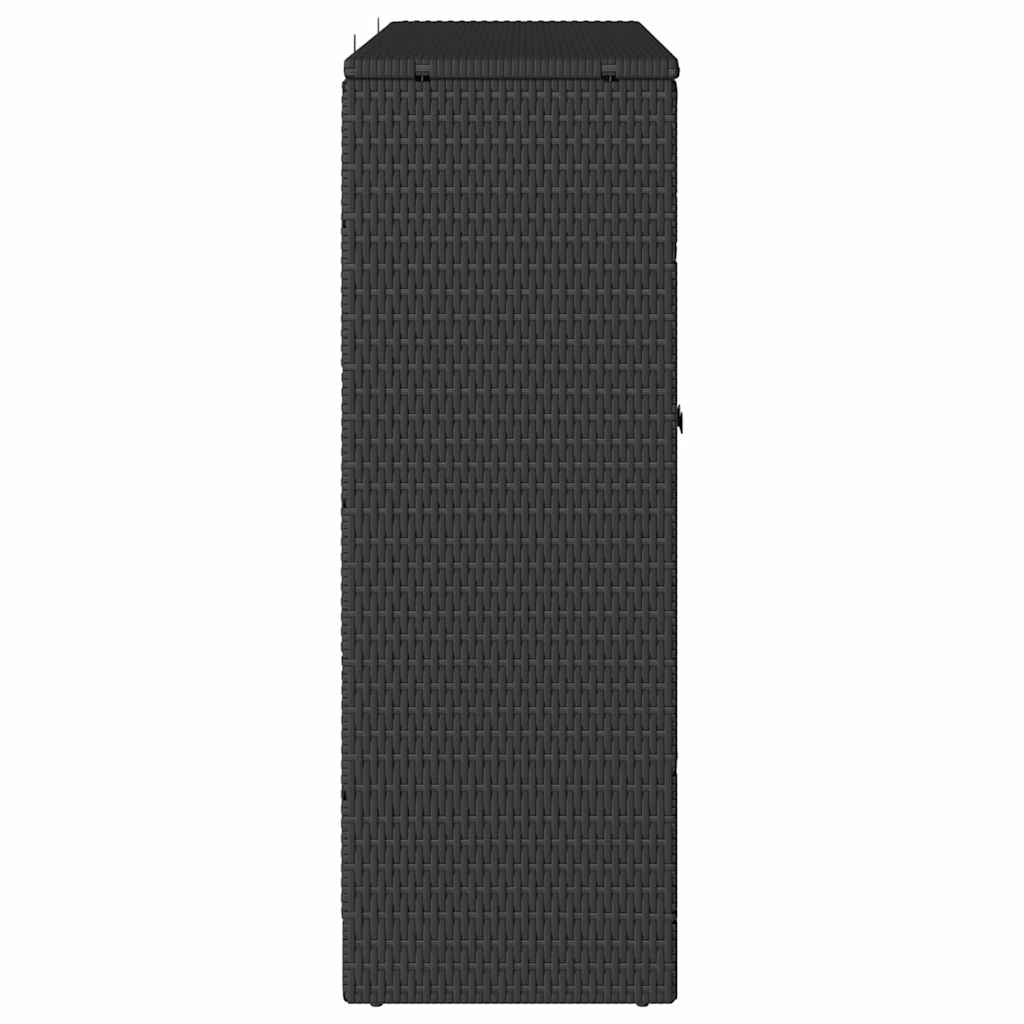 Badschrank mit Speicher Schwarz 100 x 36 x 102 cm Rattan