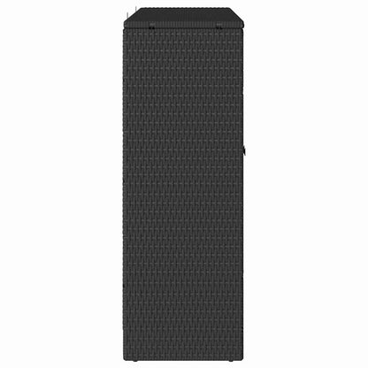 Badschrank mit Speicher Schwarz 100 x 36 x 102 cm Rattan