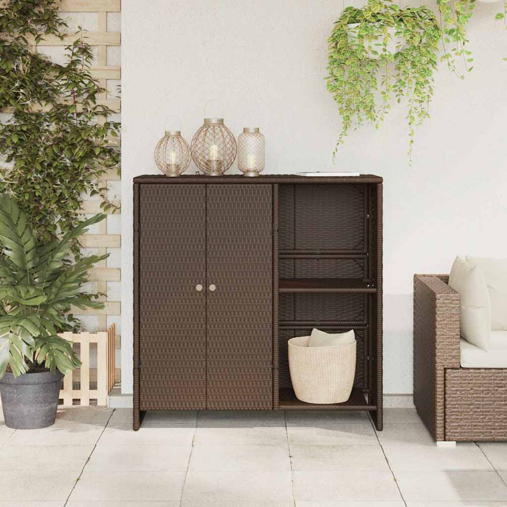 Badschrank mit Speicher mit Tür Braun 100 x 36 x 102 cm Rattan