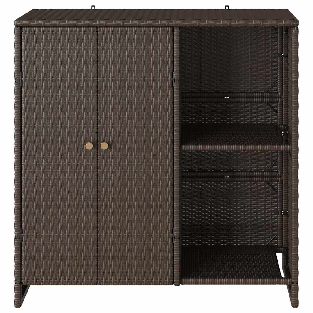 Badschrank mit Speicher mit Tür Braun 100 x 36 x 102 cm Rattan