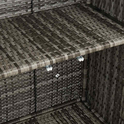 Badschrank mit Speicher mit Tür Grau 100 x 36 x 102 cm Rattan