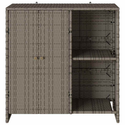 Badschrank mit Speicher mit Tür Grau 100 x 36 x 102 cm Rattan