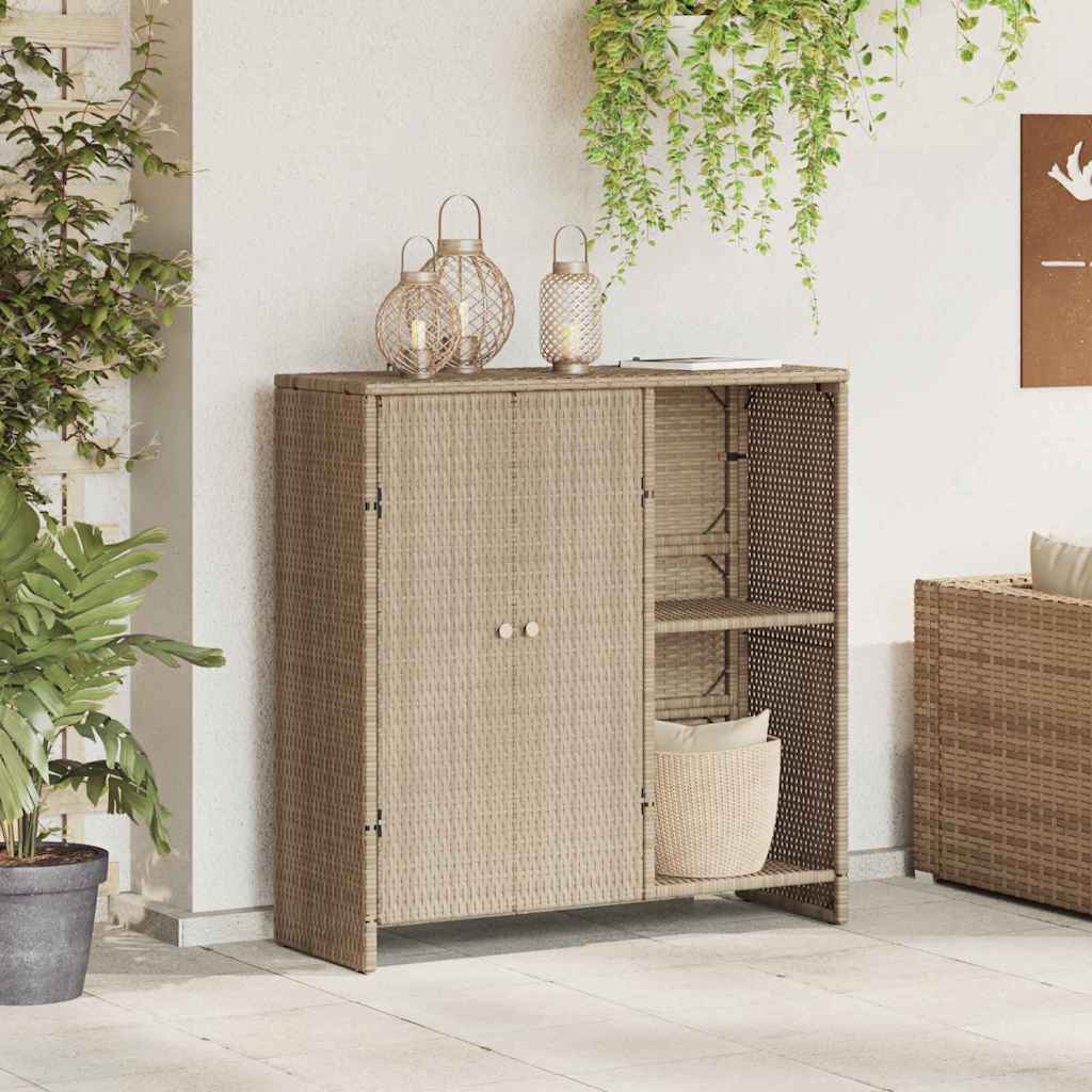 Badschrank mit Speicher mit Tür Beige 100 x 36 x 102 cm Rattan