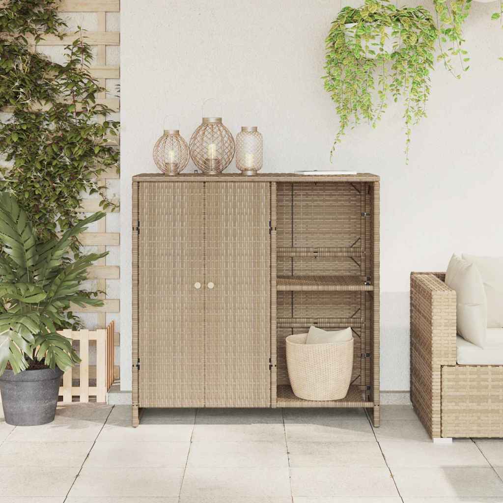 Badschrank mit Speicher mit Tür Beige 100 x 36 x 102 cm Rattan