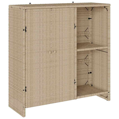 Badschrank mit Speicher mit Tür Beige 100 x 36 x 102 cm Rattan