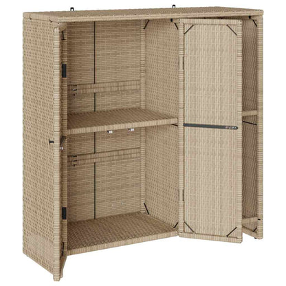 Badschrank mit Speicher mit Tür Beige 100 x 36 x 102 cm Rattan